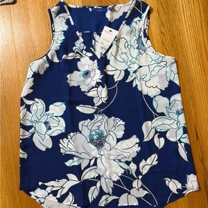 Floral Blue Sleeveless Top